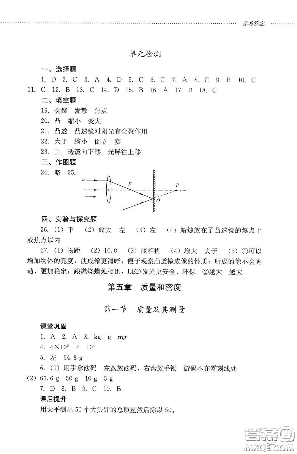 山東文藝出版社2020初中課堂同步訓(xùn)練八年級(jí)物理上冊(cè)人教版答案