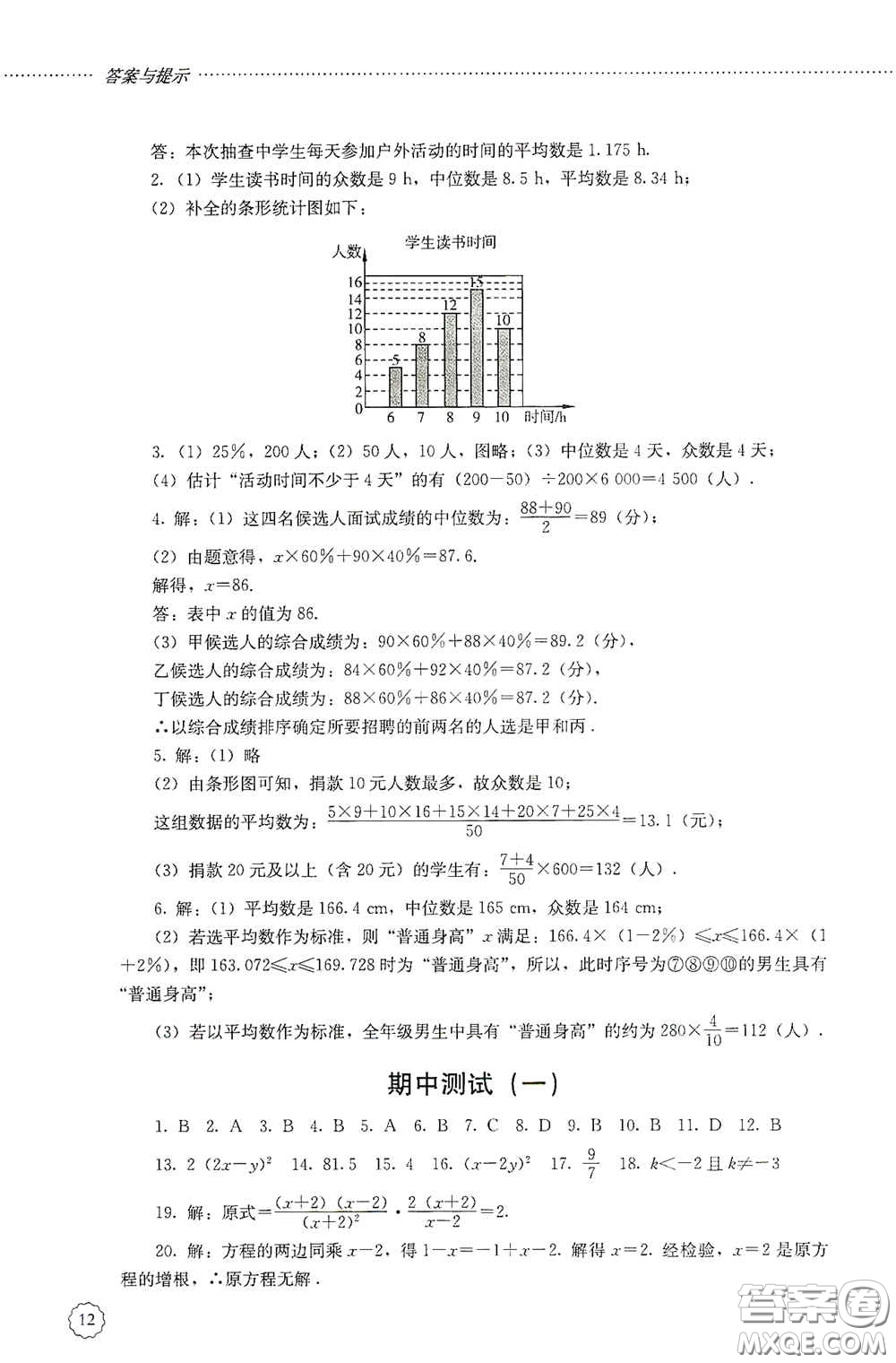 山東文藝出版社2020初中課堂同步訓(xùn)練八年級(jí)數(shù)學(xué)上冊(cè)人教版答案