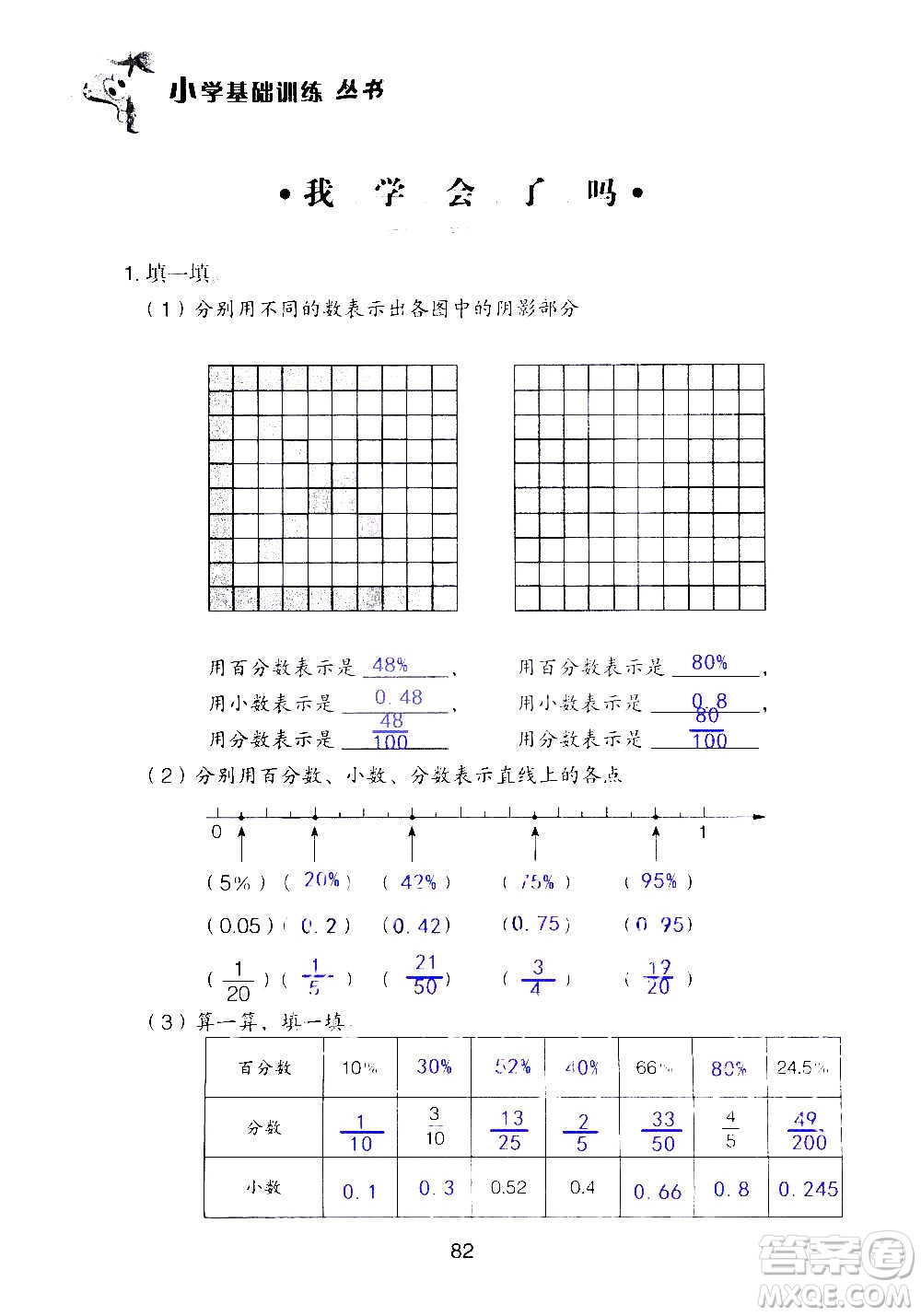 山東教育出版社2020年自主學(xué)習(xí)指導(dǎo)課程數(shù)學(xué)六年級(jí)上冊(cè)人教版答案