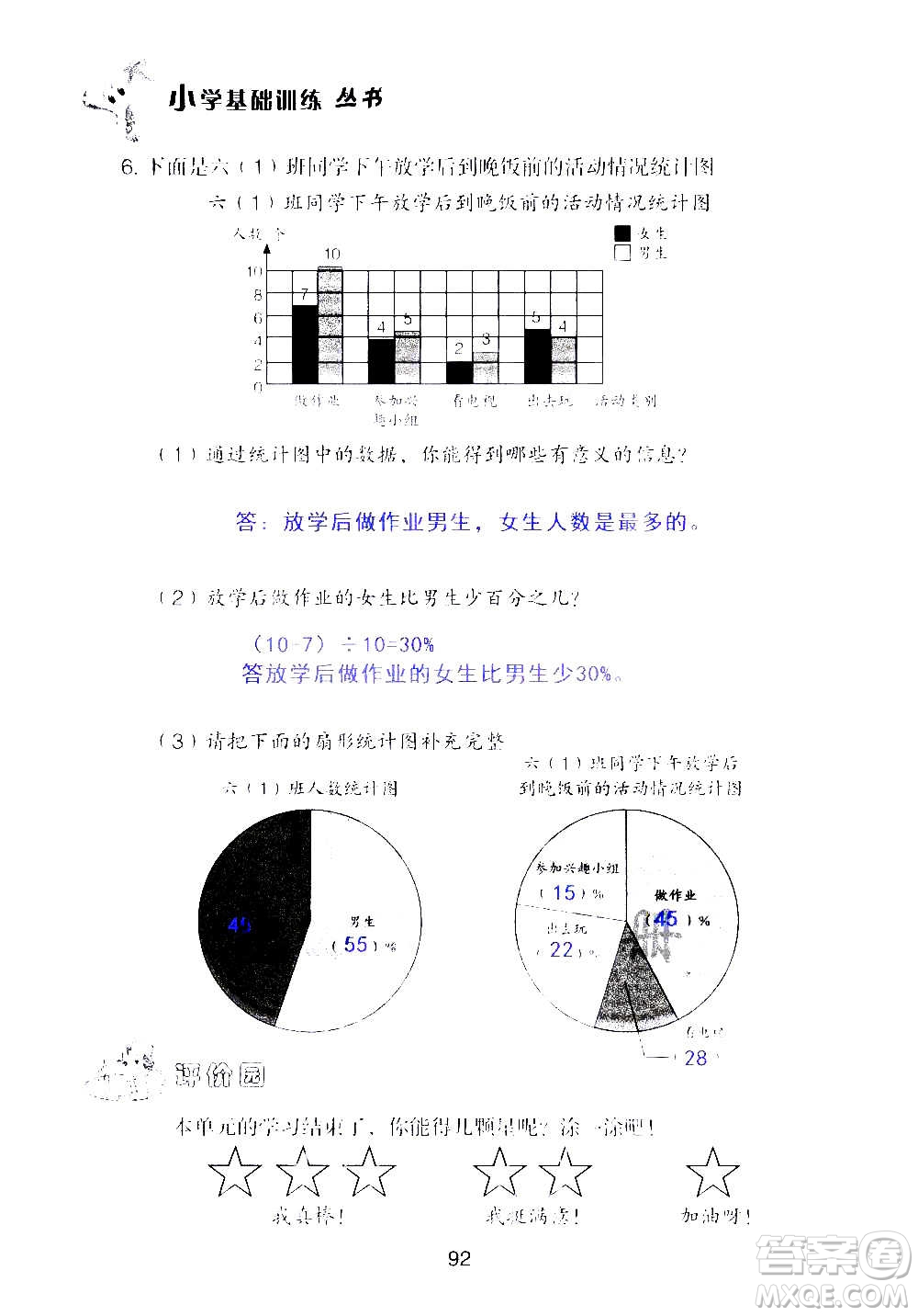 山東教育出版社2020年自主學(xué)習(xí)指導(dǎo)課程數(shù)學(xué)六年級(jí)上冊(cè)人教版答案