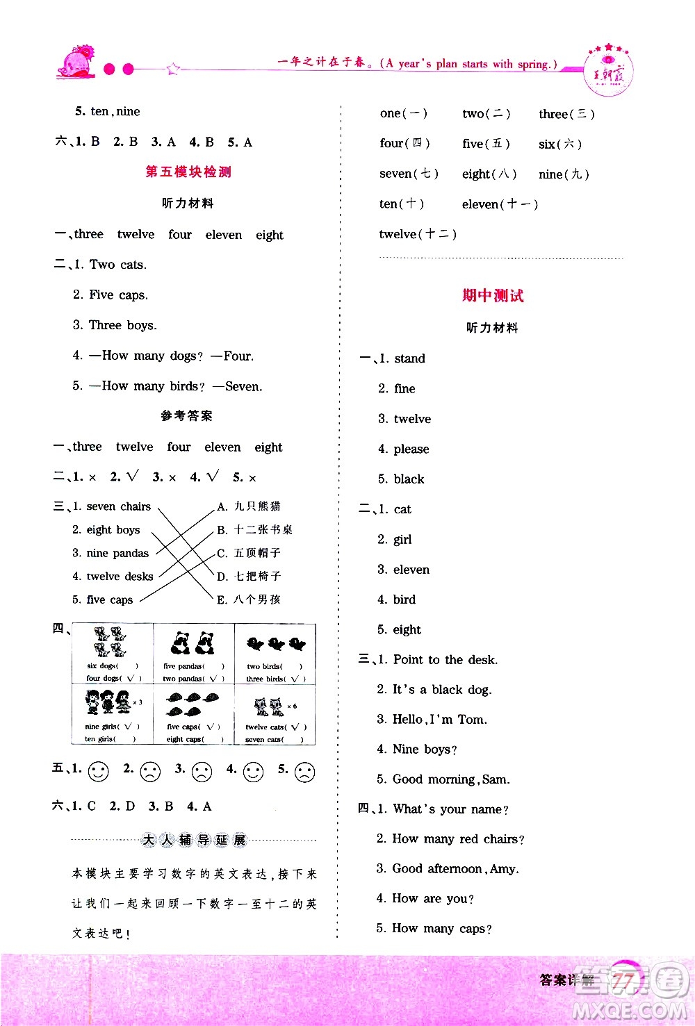 2020秋王朝霞創(chuàng)維新課堂同步優(yōu)化訓(xùn)練英語三年級(jí)上冊(cè)WY外研版答案