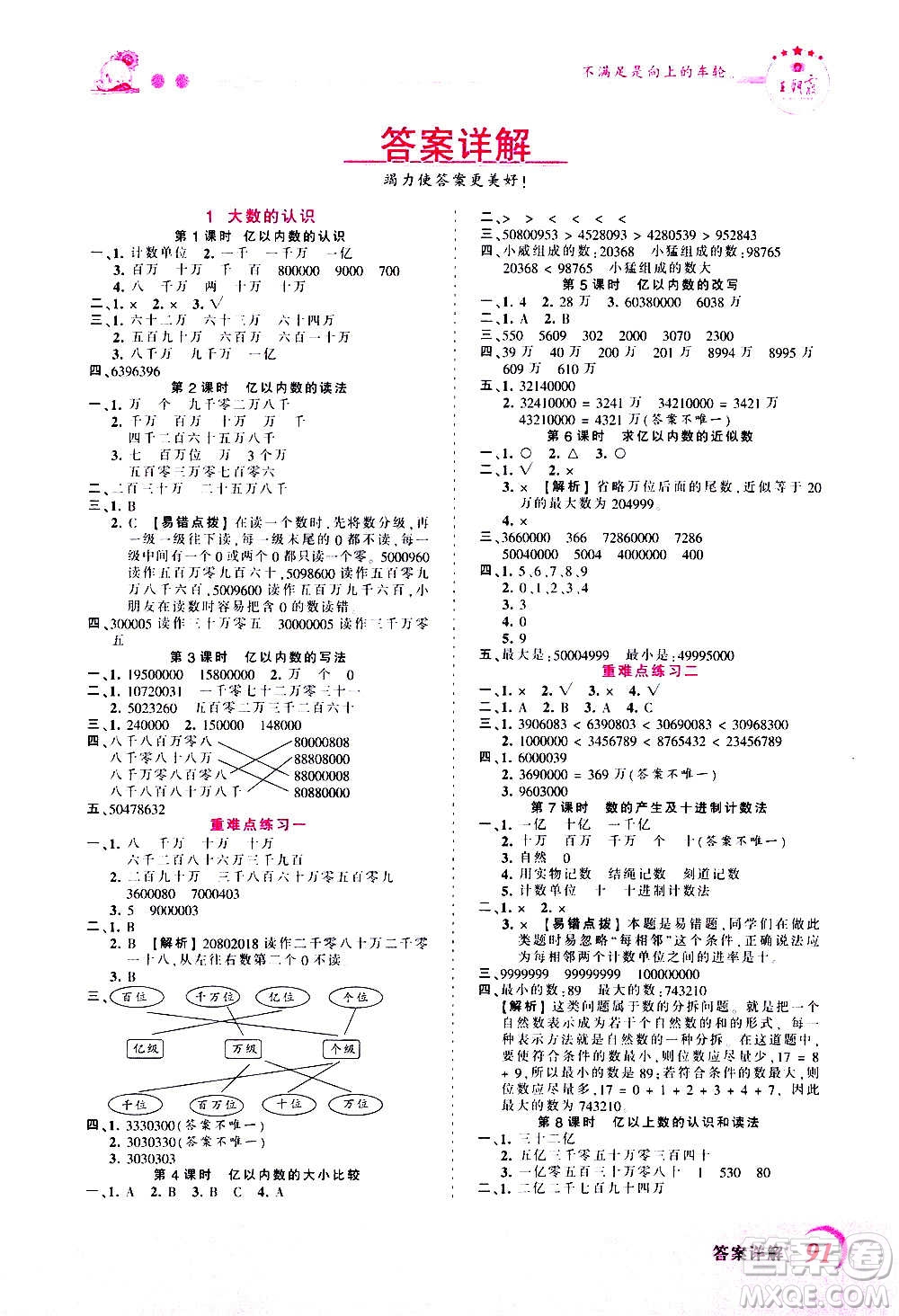 2020秋王朝霞創(chuàng)維新課堂同步優(yōu)化訓(xùn)練數(shù)學(xué)四年級(jí)上冊(cè)RJ人教版答案