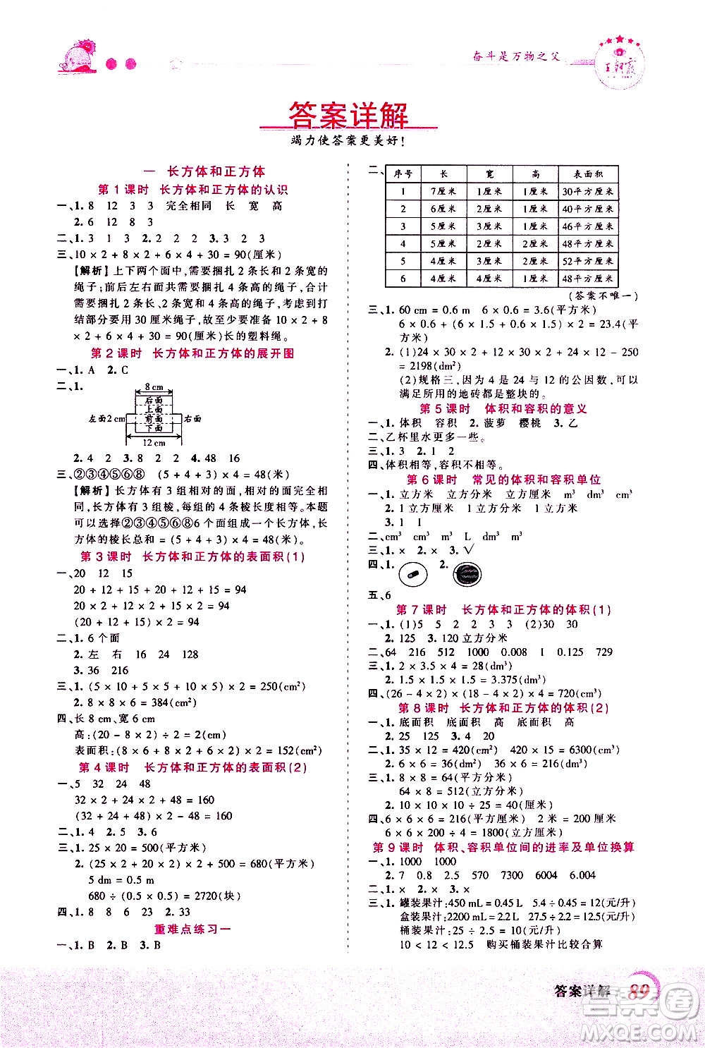 2020秋王朝霞創(chuàng)維新課堂同步優(yōu)化訓(xùn)練數(shù)學(xué)六年級(jí)上冊(cè)SJ蘇教版答案