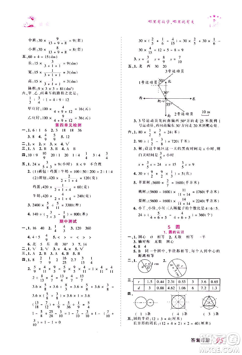 2020秋王朝霞創(chuàng)維新課堂同步優(yōu)化訓(xùn)練數(shù)學(xué)六年級上冊RJ人教版答案