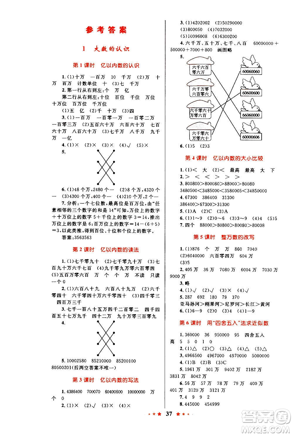 知識(shí)出版社2020小學(xué)同步測控全優(yōu)設(shè)計(jì)超人天天練數(shù)學(xué)四年級(jí)上冊(cè)RJ人教版答案