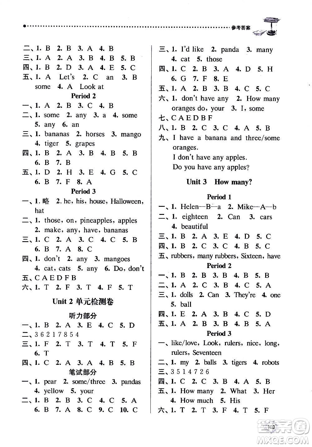 南京大學(xué)出版社2020年課時(shí)天天練英語(yǔ)四年級(jí)上冊(cè)譯林版答案