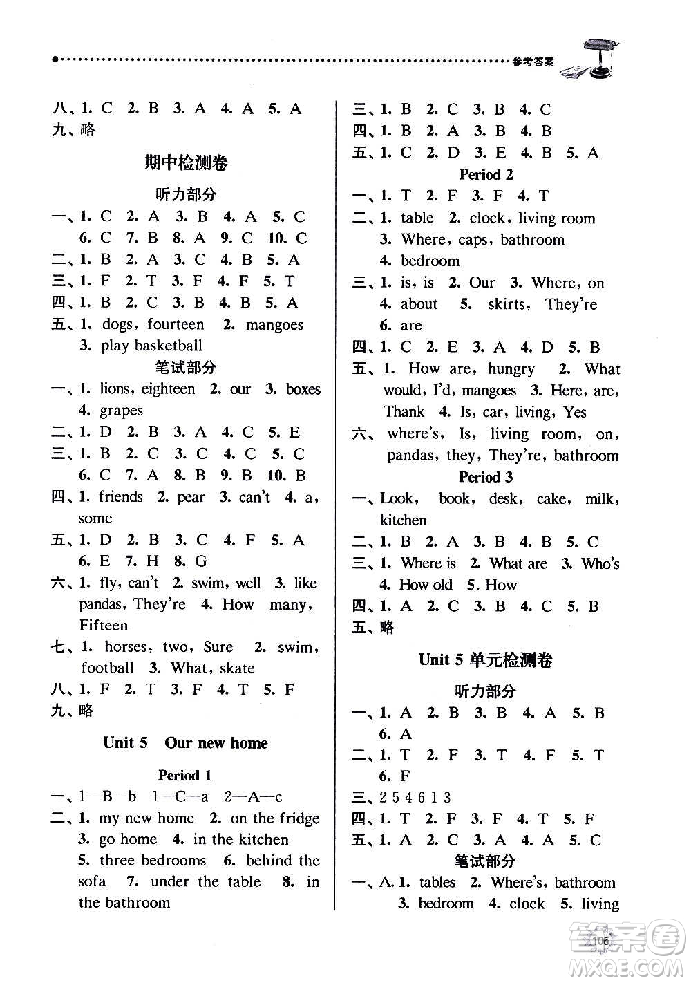 南京大學(xué)出版社2020年課時(shí)天天練英語(yǔ)四年級(jí)上冊(cè)譯林版答案