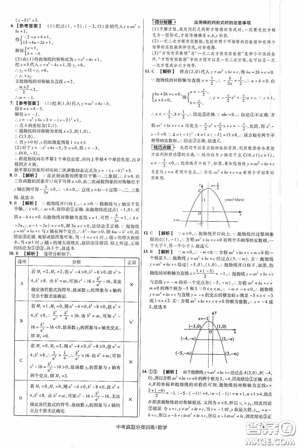 新疆青少年出版社金考卷特快專遞2021版中考真題分類訓練數(shù)學答案