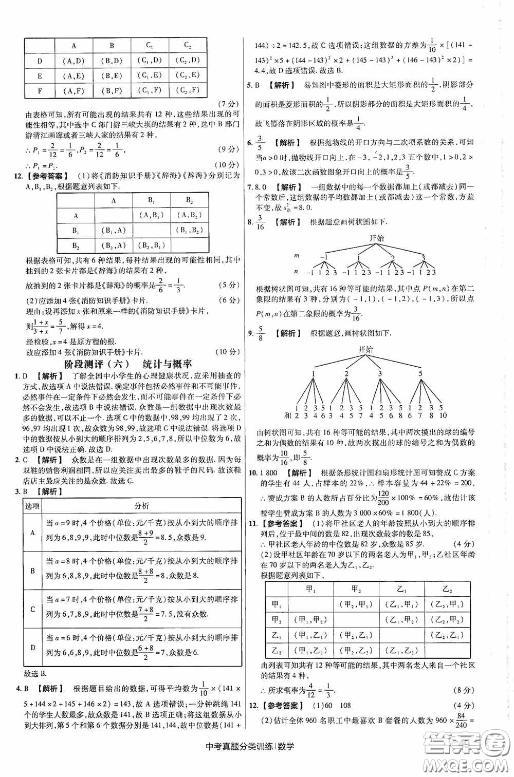 新疆青少年出版社金考卷特快專遞2021版中考真題分類訓練數(shù)學答案