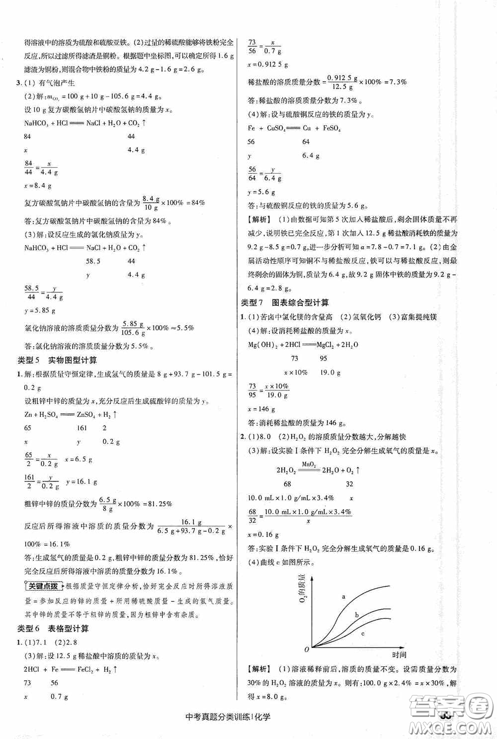 新疆青少年出版社金考卷特快專遞2021版中考真題分類訓(xùn)練化學(xué)答案