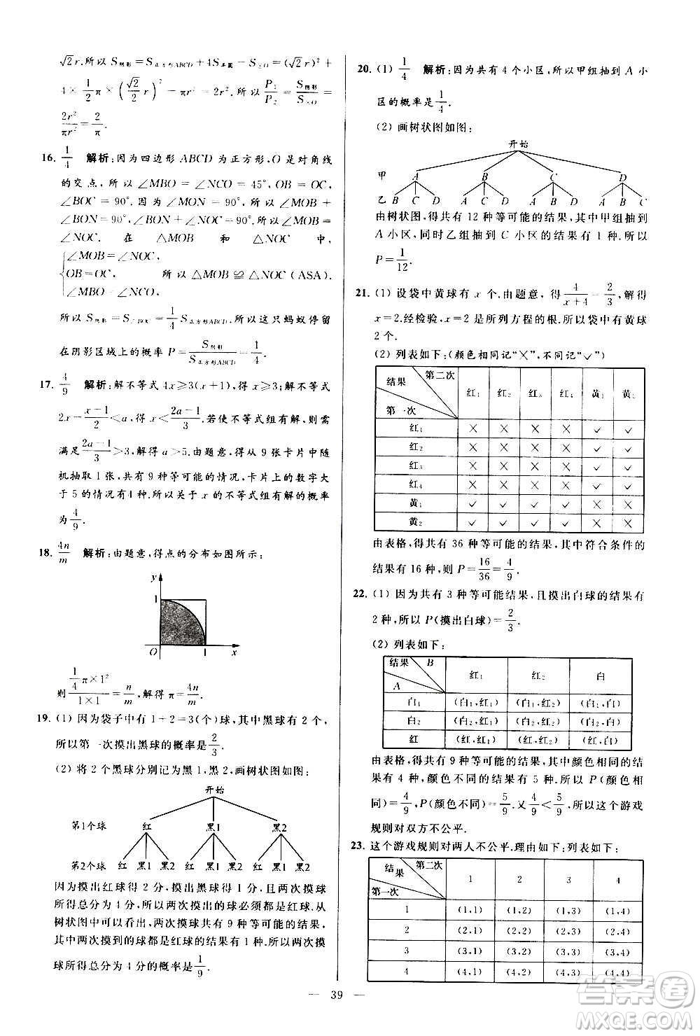 新世紀(jì)出版社2020秋季亮點(diǎn)給力大試卷數(shù)學(xué)九年級(jí)上冊(cè)蘇教版答案