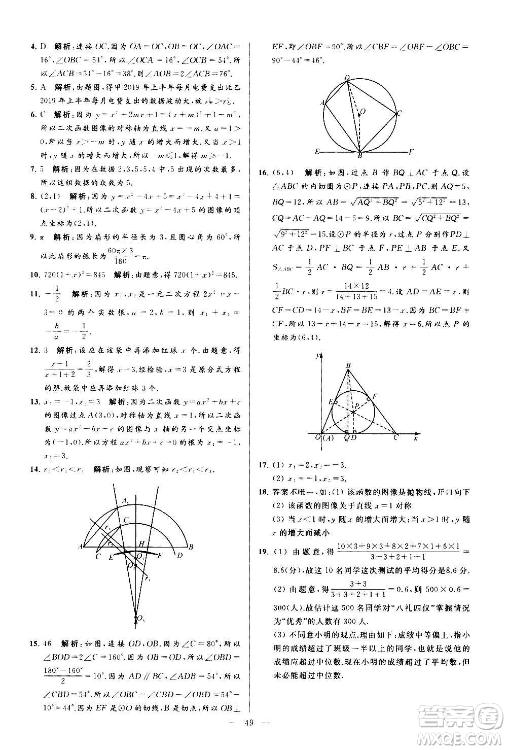 新世紀(jì)出版社2020秋季亮點(diǎn)給力大試卷數(shù)學(xué)九年級(jí)上冊(cè)蘇教版答案