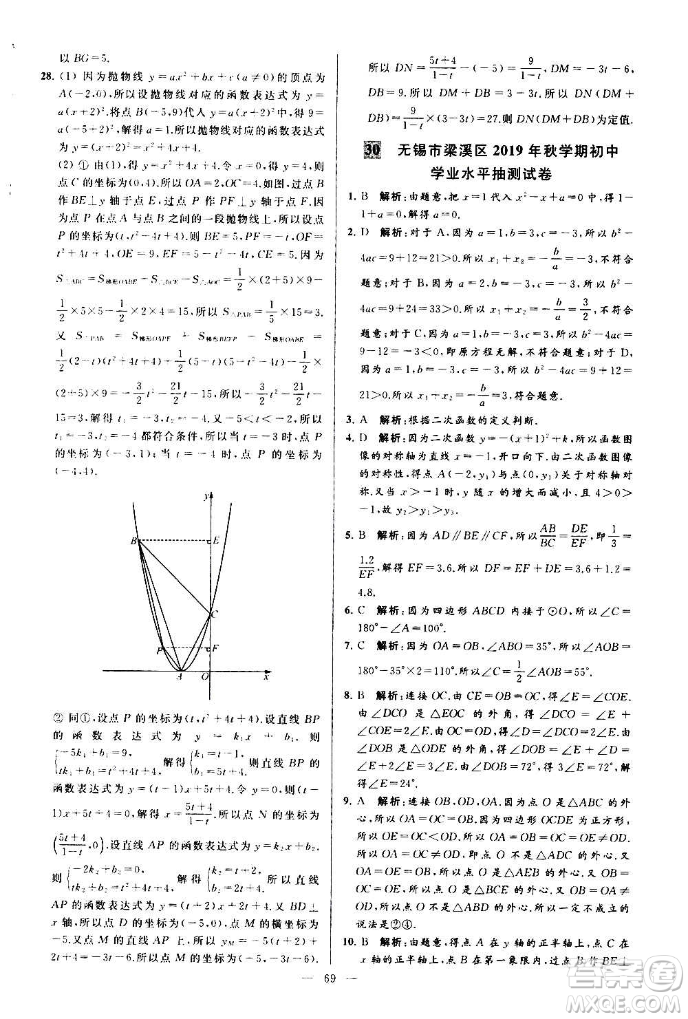 新世紀(jì)出版社2020秋季亮點(diǎn)給力大試卷數(shù)學(xué)九年級(jí)上冊(cè)蘇教版答案