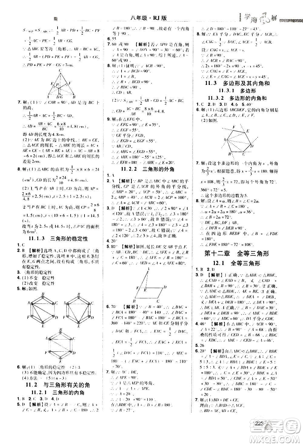 江西美術(shù)出版社2020學(xué)海風(fēng)暴數(shù)學(xué)八年級上冊RJ人教版答案