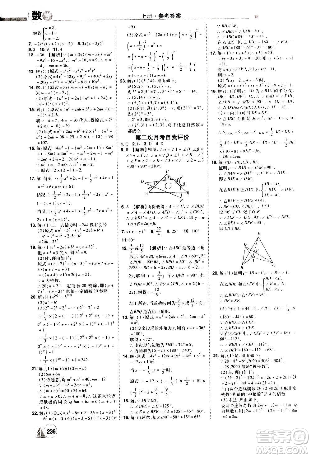 江西美術(shù)出版社2020學(xué)海風(fēng)暴數(shù)學(xué)八年級上冊RJ人教版答案