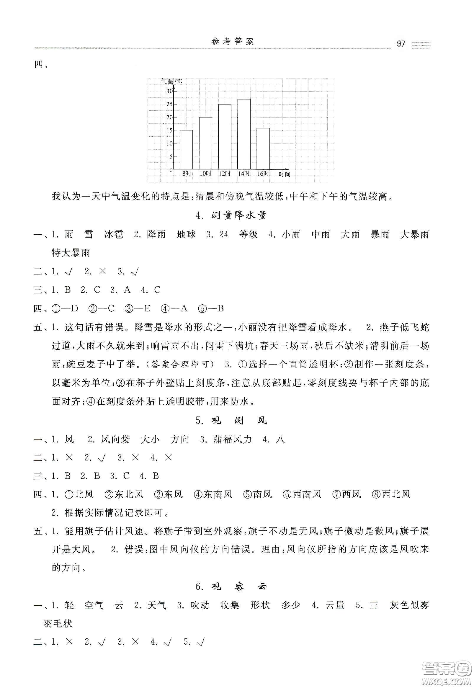 河北美術(shù)出版社2020秋課時練同步測評三年級科學(xué)上冊教科版答案