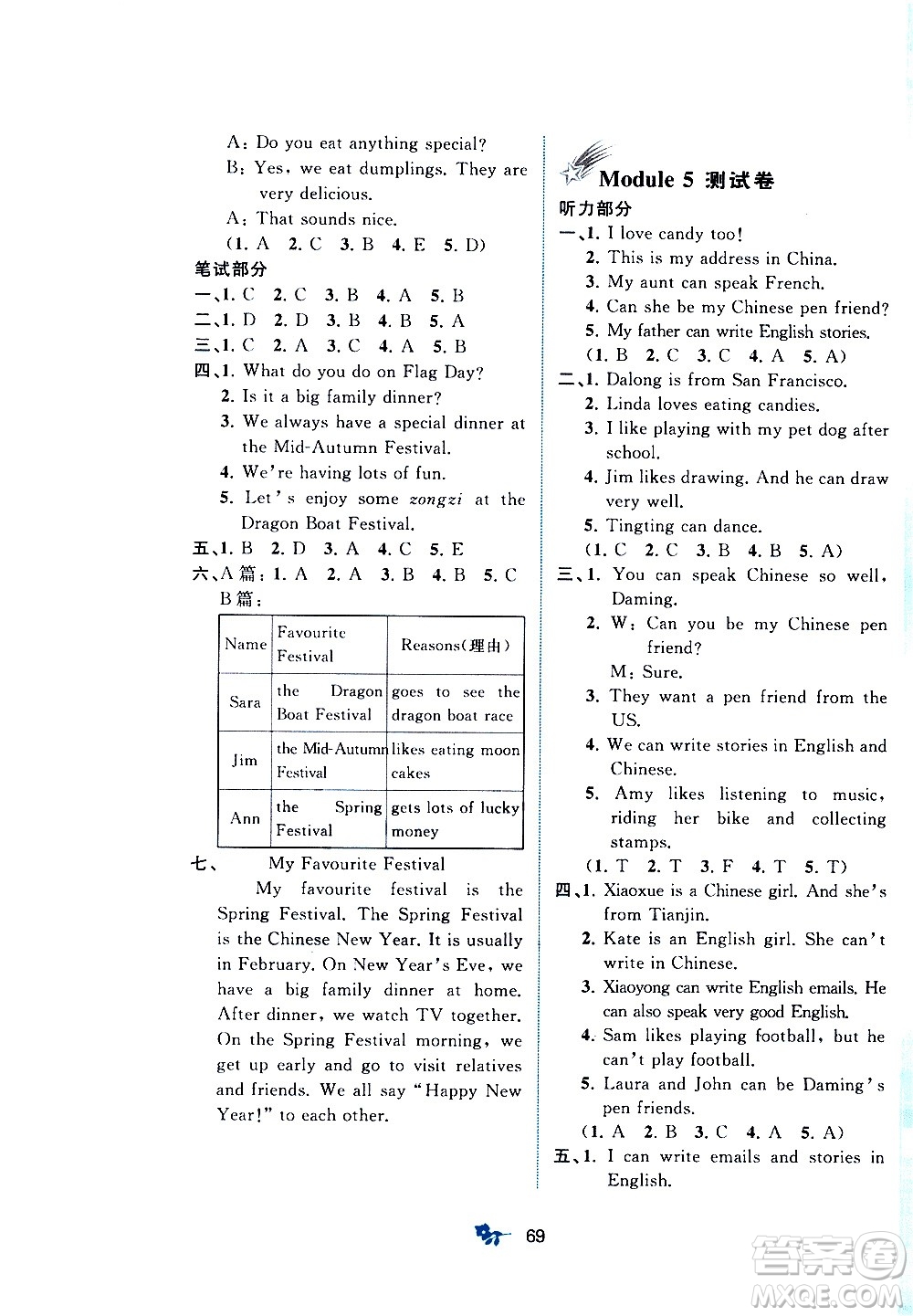 廣西教育出版社2020小學新課程學習與測評單元雙測英語六年級上冊B版答案