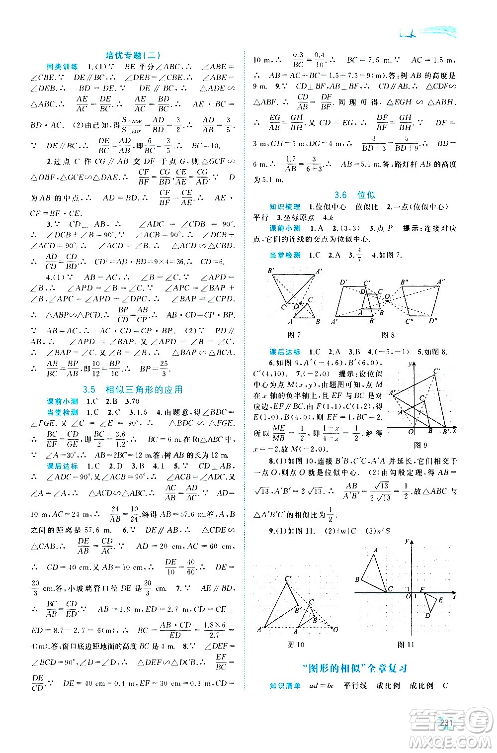 廣西教育出版社2020新課程學(xué)習(xí)與測(cè)評(píng)同步學(xué)習(xí)數(shù)學(xué)九年級(jí)全一冊(cè)湘教版答案