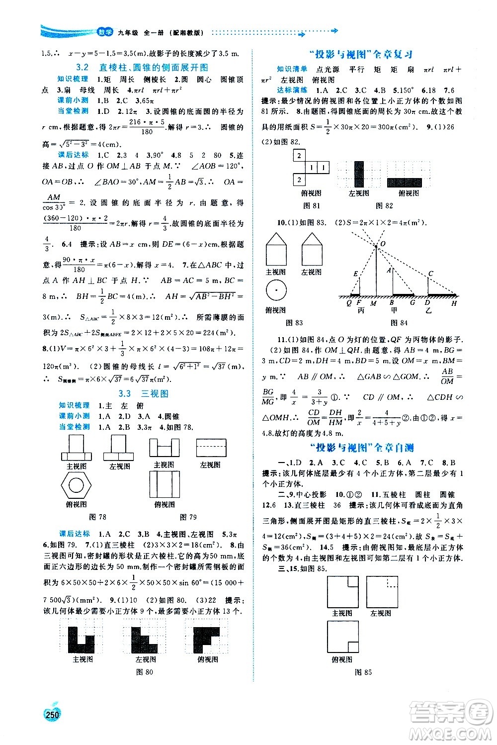 廣西教育出版社2020新課程學(xué)習(xí)與測(cè)評(píng)同步學(xué)習(xí)數(shù)學(xué)九年級(jí)全一冊(cè)湘教版答案