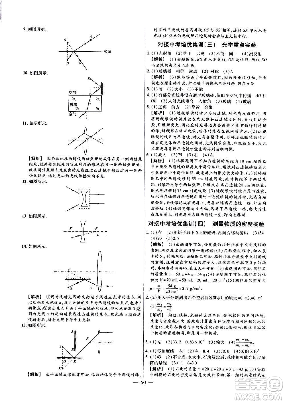 2021版金考卷活頁題選名師名題單元雙測卷物理八年級上冊HK滬科版答案