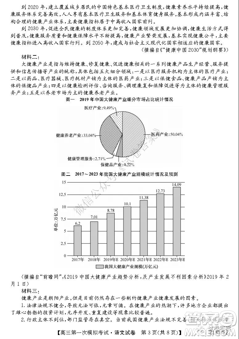 2021屆北海市高三第一次模擬考試語(yǔ)文試題及答案