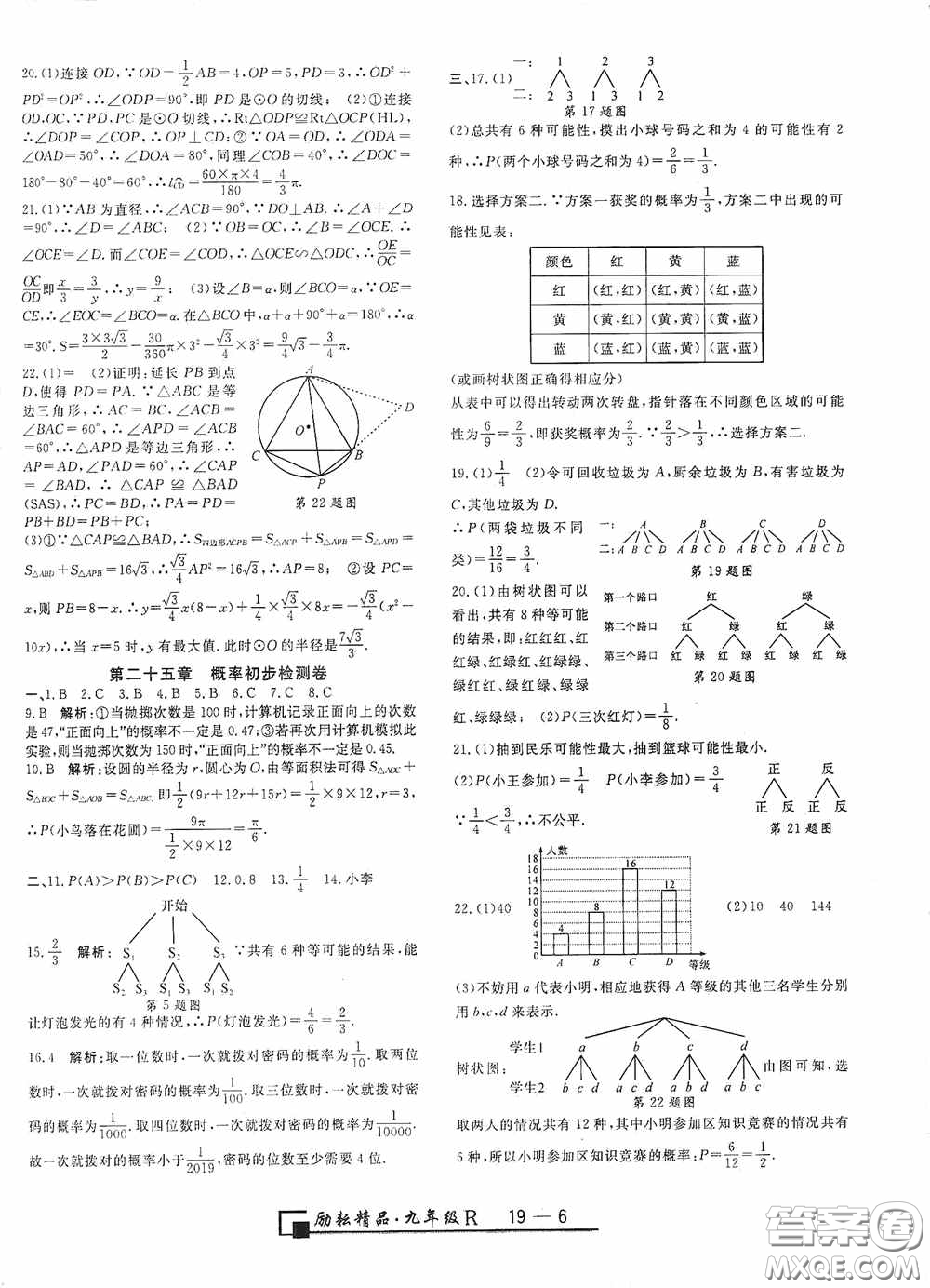 勵(lì)耘書(shū)業(yè)2020新版浙江期末九年級(jí)上冊(cè)試卷數(shù)學(xué)人教版答案