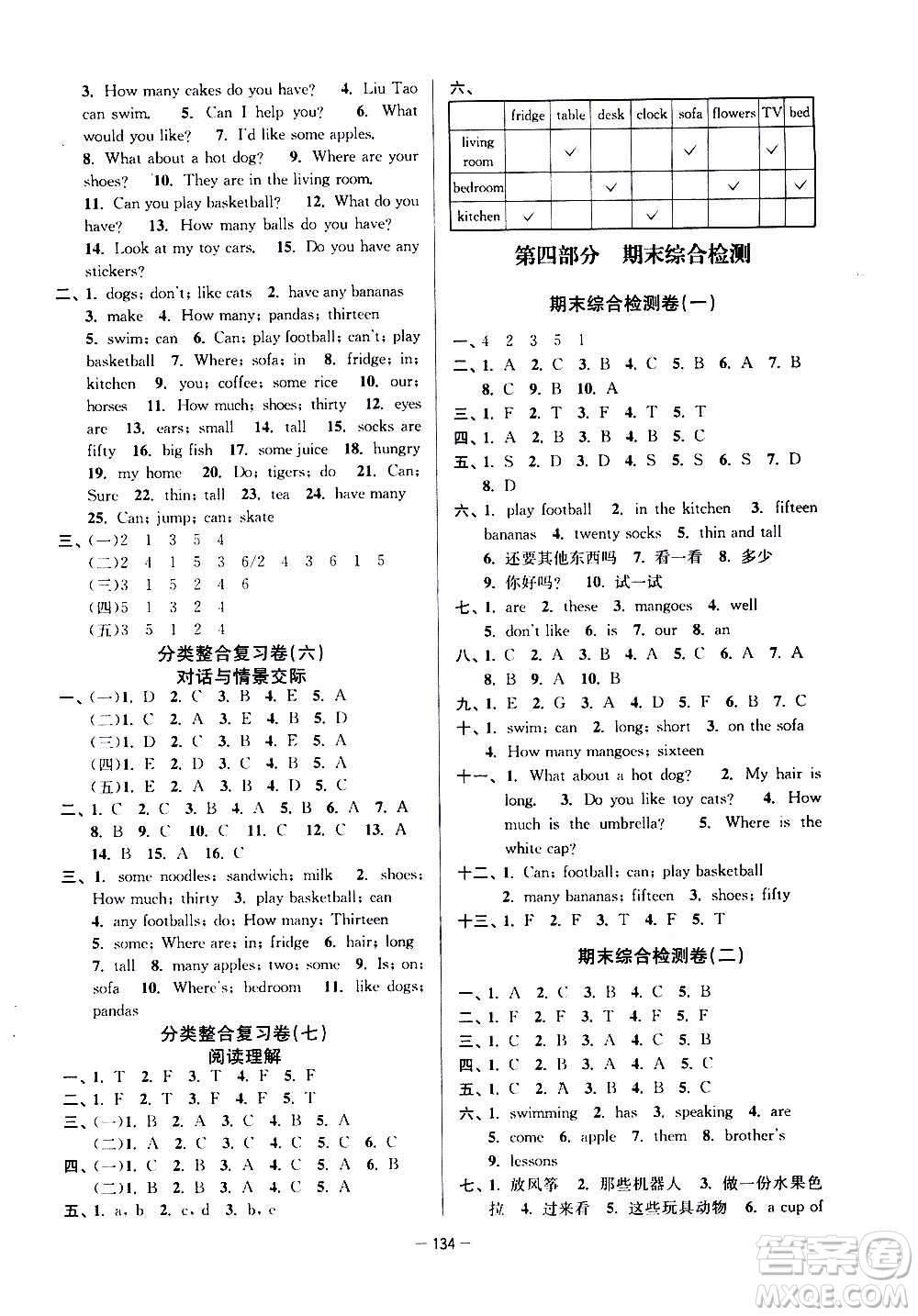 延邊大學(xué)出版社2020江蘇好卷英語四年級上冊譯林版答案