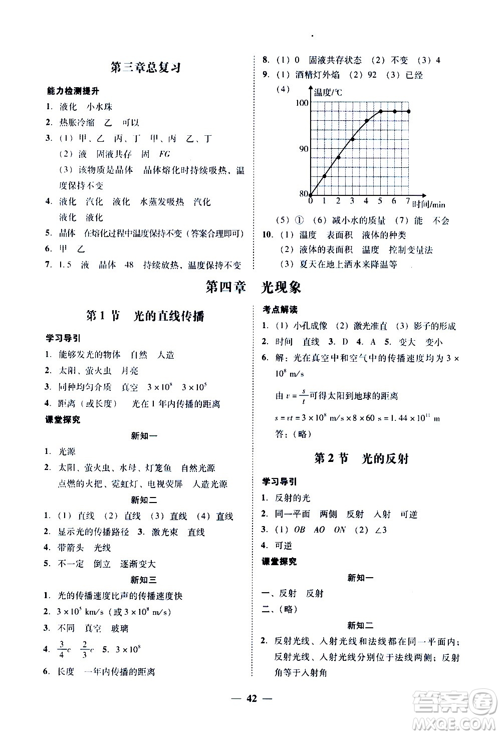 廣東經(jīng)濟(jì)出版社2020年百分導(dǎo)學(xué)物理八年級(jí)上冊(cè)人教版答案