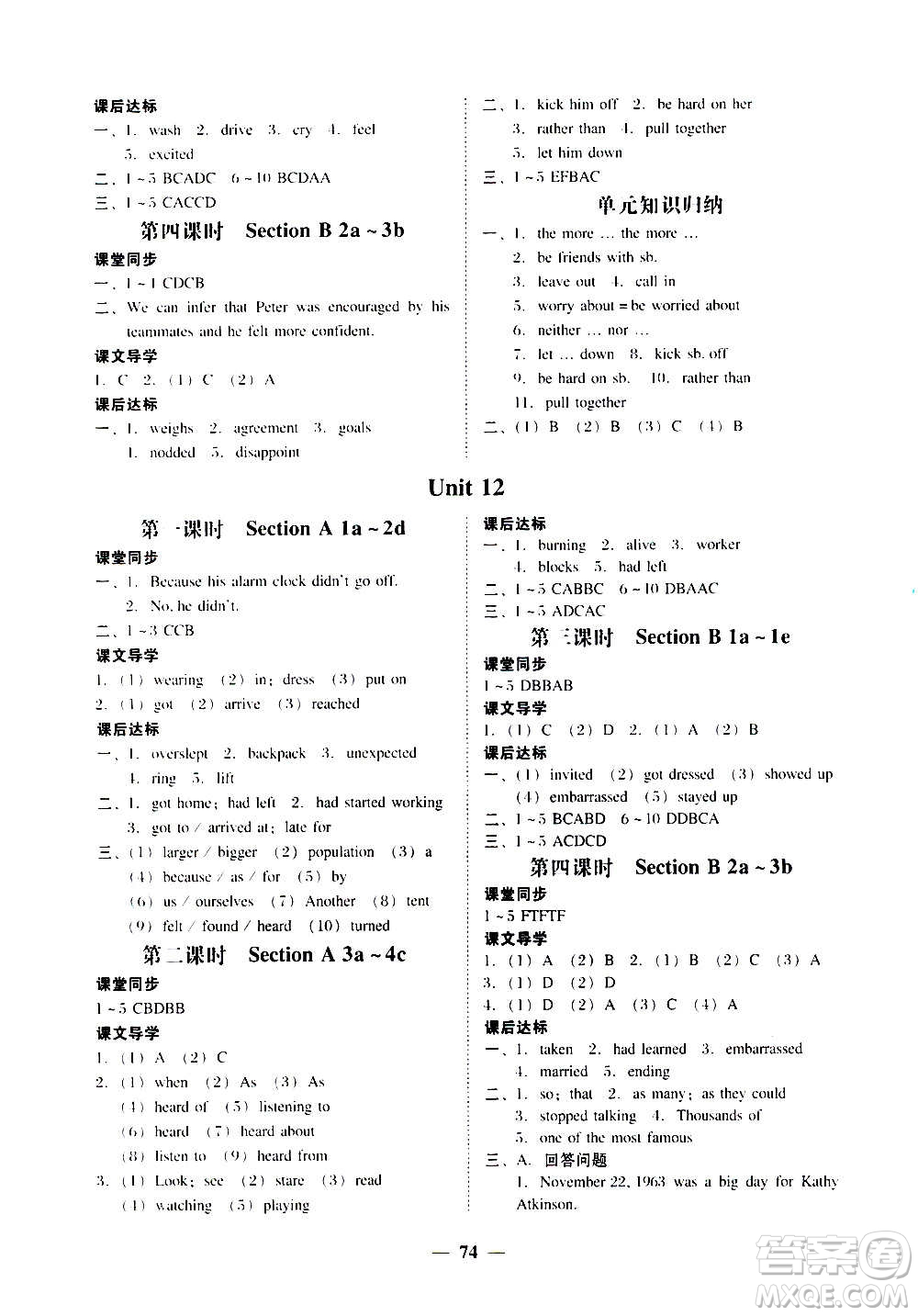 廣東經(jīng)濟出版社2020年百分導學英語九年級全一冊人教版答案