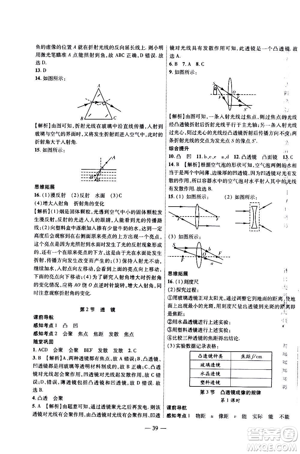 2020年新課程成長資源課時(shí)精練物理八年級上冊蘇科版答案