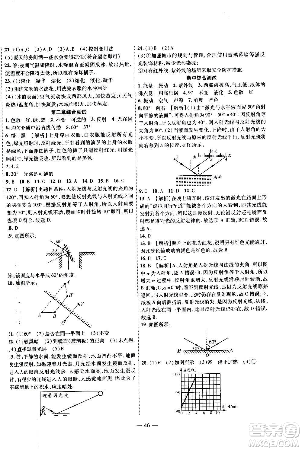 2020年新課程成長資源課時(shí)精練物理八年級上冊蘇科版答案