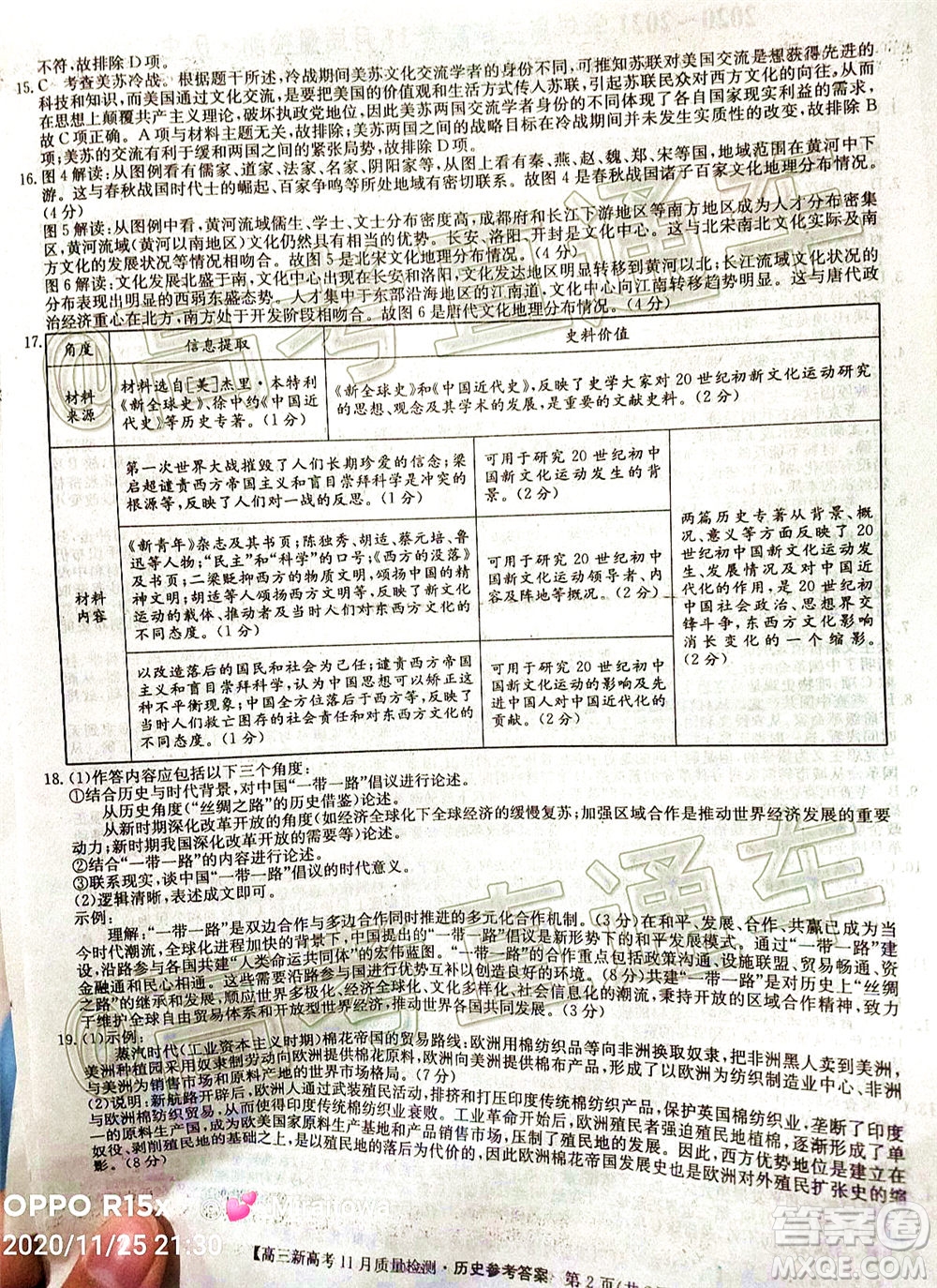 九師聯(lián)盟2020-2021學(xué)年高三11月質(zhì)量檢測新高考?xì)v史試題及答案