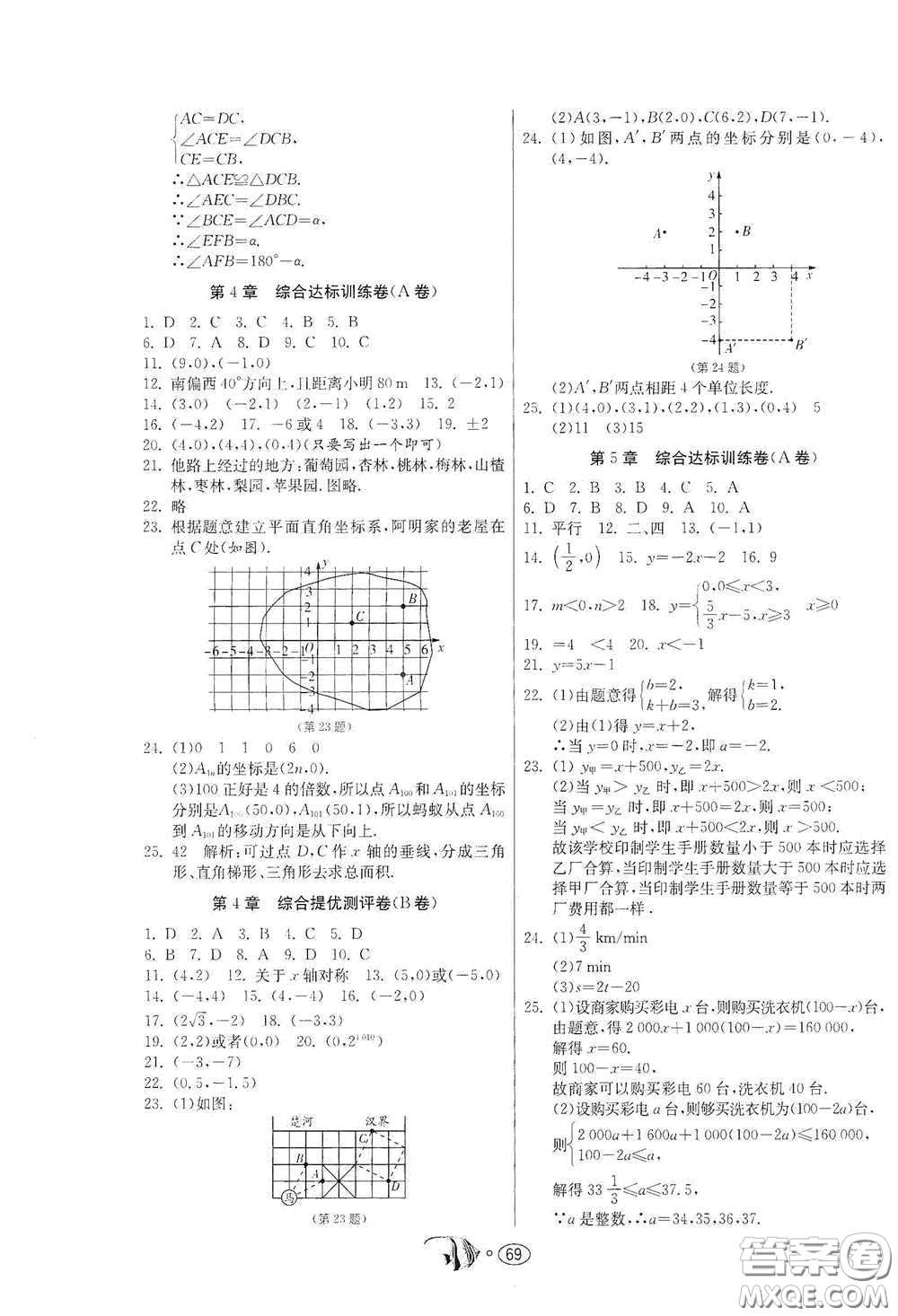 江蘇人民出版社2020提優(yōu)名卷八年級(jí)數(shù)學(xué)上冊(cè)ZJJY版答案