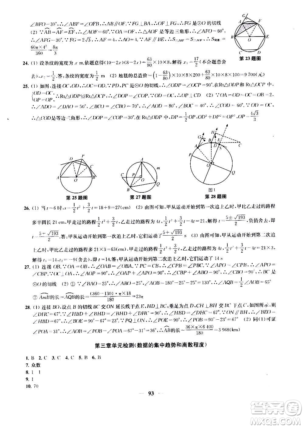 2020版金鑰匙沖刺名校大試卷九年級上冊數(shù)學國標江蘇版答案