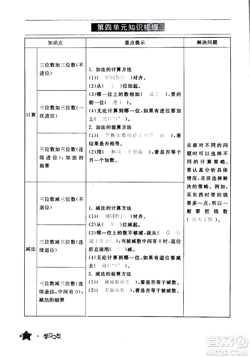 寧夏人民教育出版社2020學(xué)習(xí)之友數(shù)學(xué)三年級上冊人教版答案