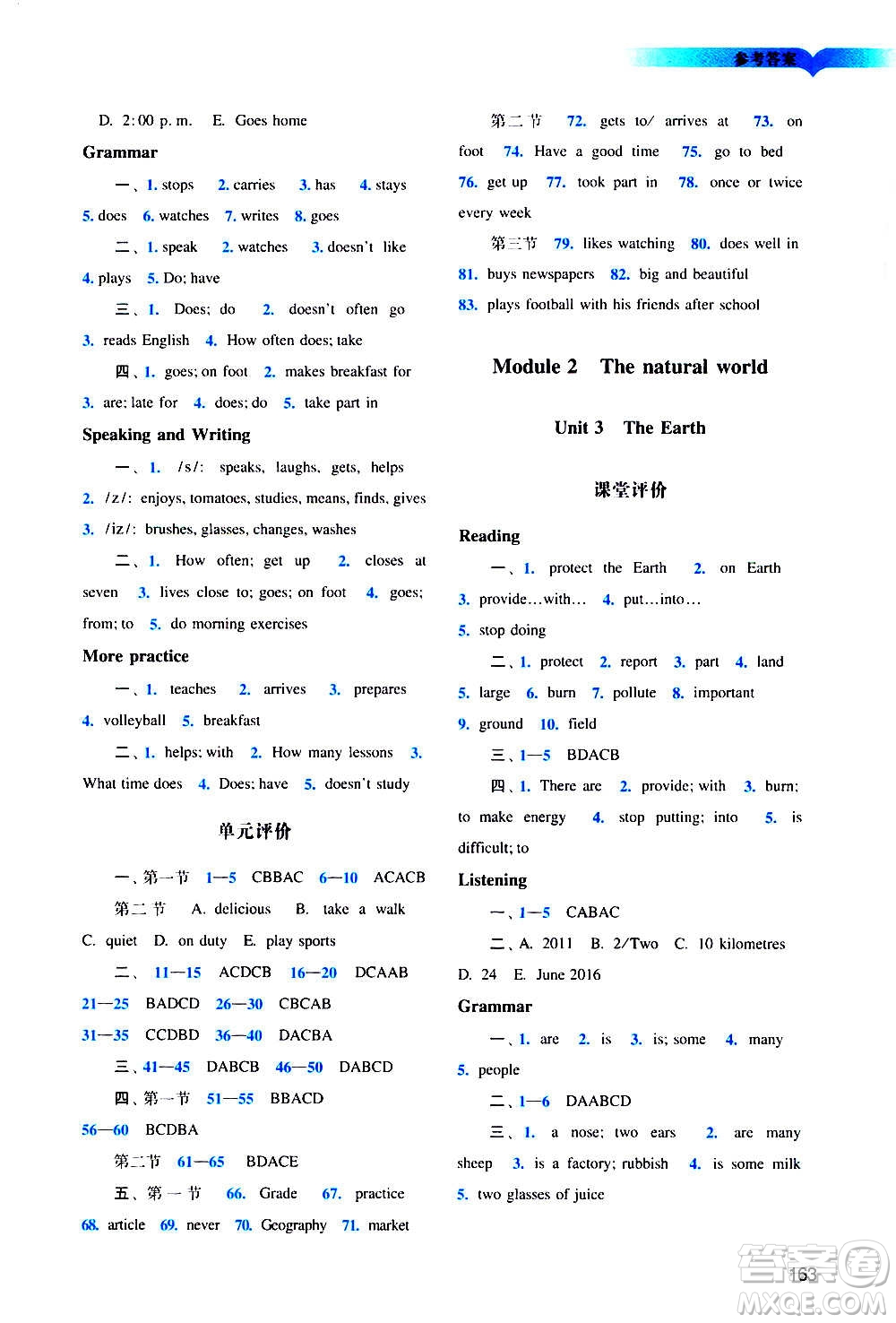 廣州出版社2020陽光學業(yè)評價英語七年級上冊滬教版答案