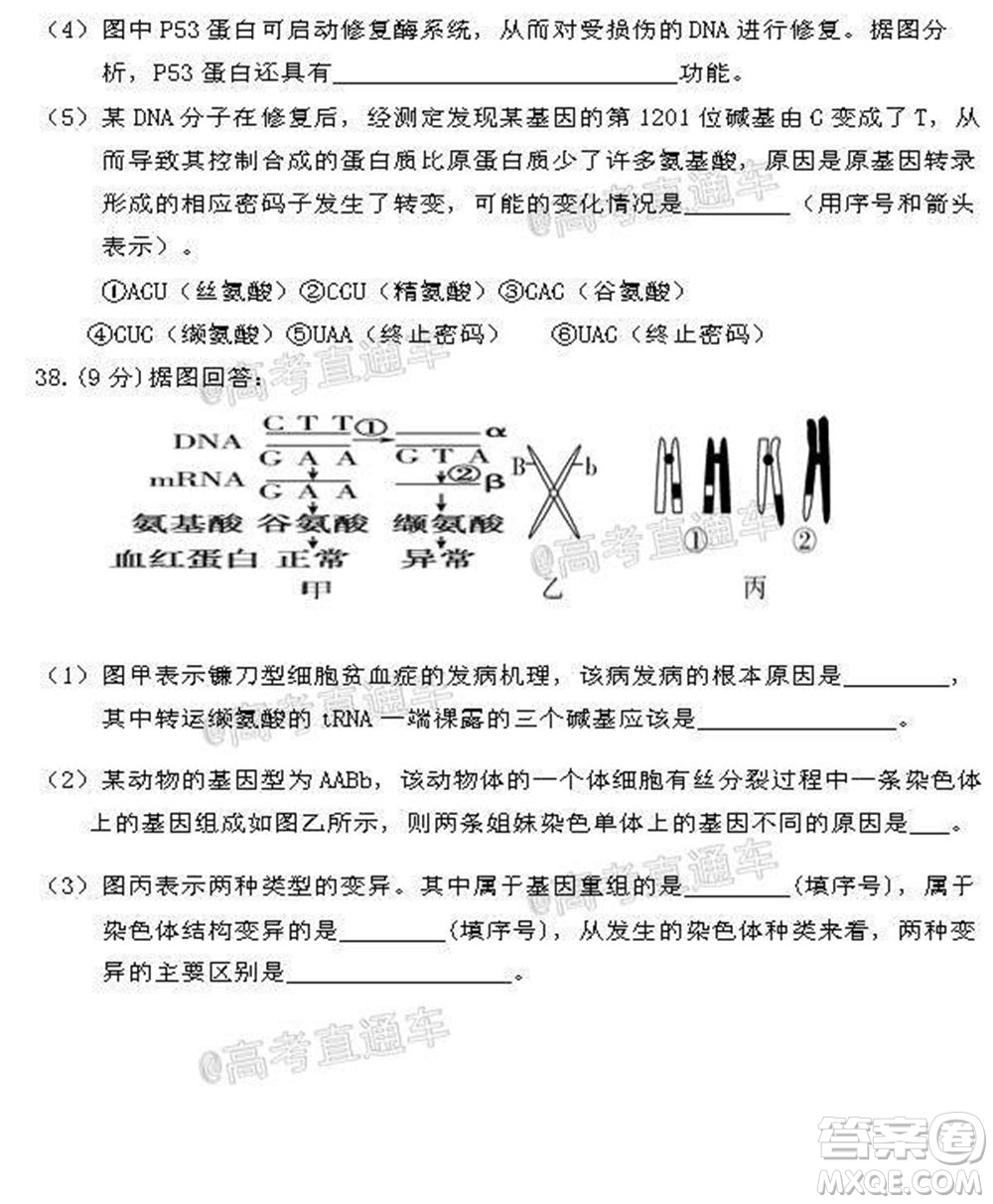 2021屆遼寧六校高三期中聯(lián)考生物試題及答案