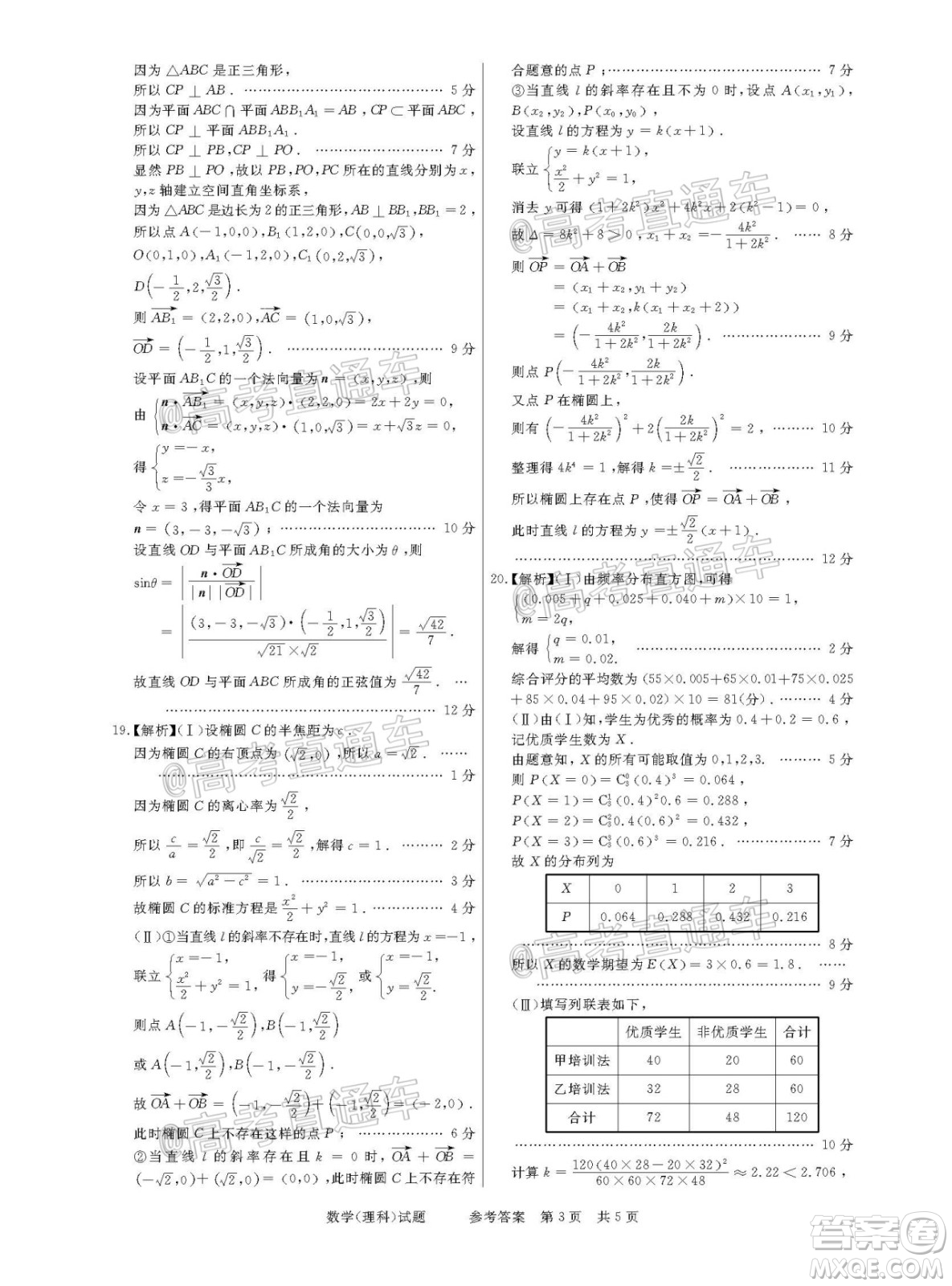 2021年普通高等學(xué)校招生全國統(tǒng)一考試河南名校聯(lián)盟模擬信息卷理科數(shù)學(xué)試題及答案