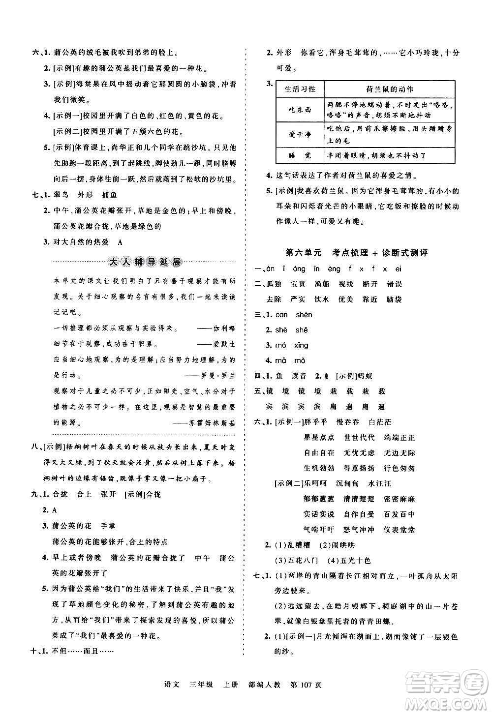 江西人民出版社2020秋王朝霞考點(diǎn)梳理時(shí)習(xí)卷語(yǔ)文三年級(jí)上冊(cè)RJ人教版答案