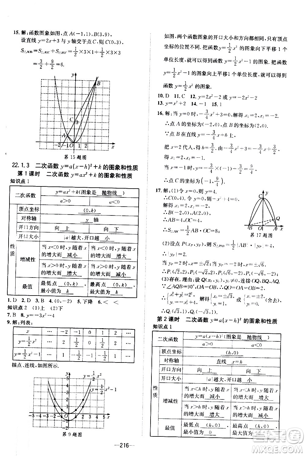 南方出版社2020初中1課3練課堂學(xué)練考數(shù)學(xué)九年級(jí)全一冊(cè)RJ人教版答案