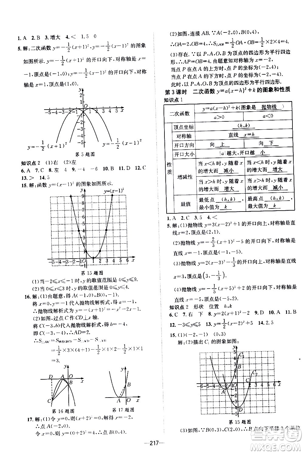 南方出版社2020初中1課3練課堂學(xué)練考數(shù)學(xué)九年級(jí)全一冊(cè)RJ人教版答案