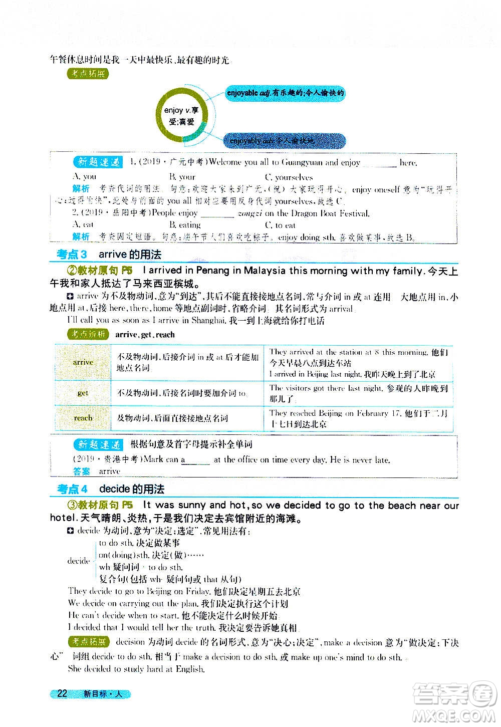 吉林人民出版社2020新教材完全解讀英語八年級上冊人教版答案