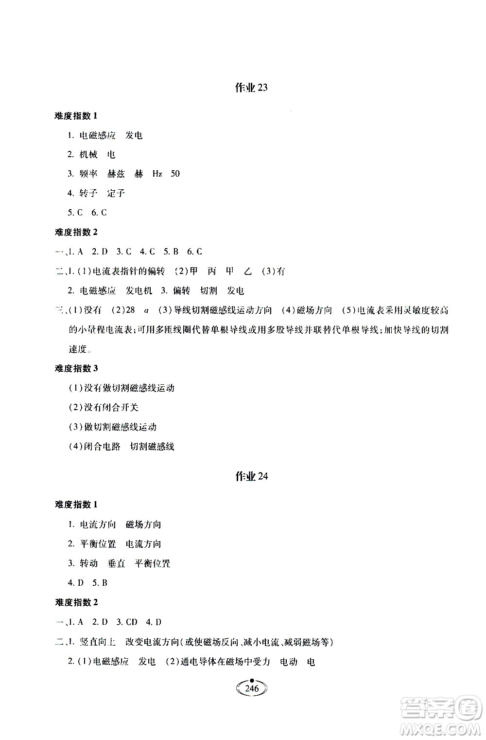 河北少年兒童出版社2020世超金典作業(yè)物理九年級全一冊人教版答案