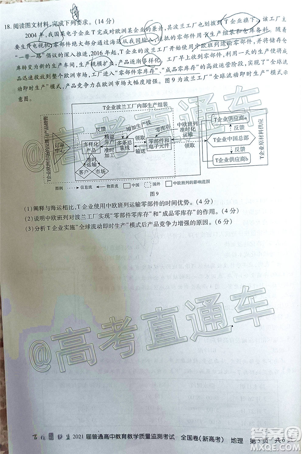 2021屆百校聯(lián)盟12月聯(lián)考全國(guó)卷新高考地理試題及答案