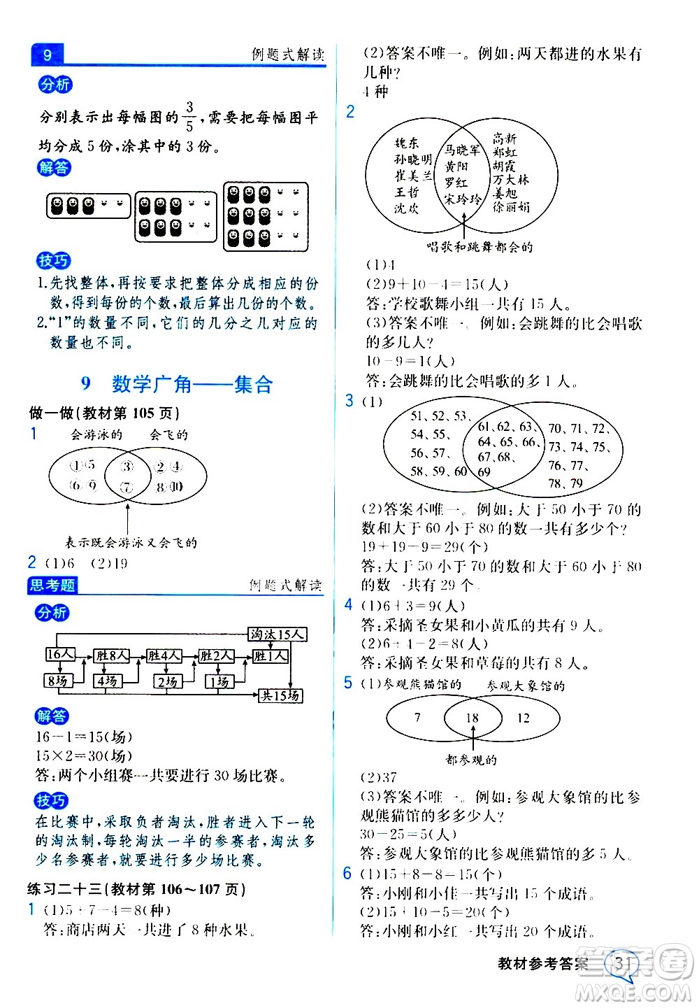 人民教育出版社2020教材解讀數(shù)學三年級上冊人教版答案