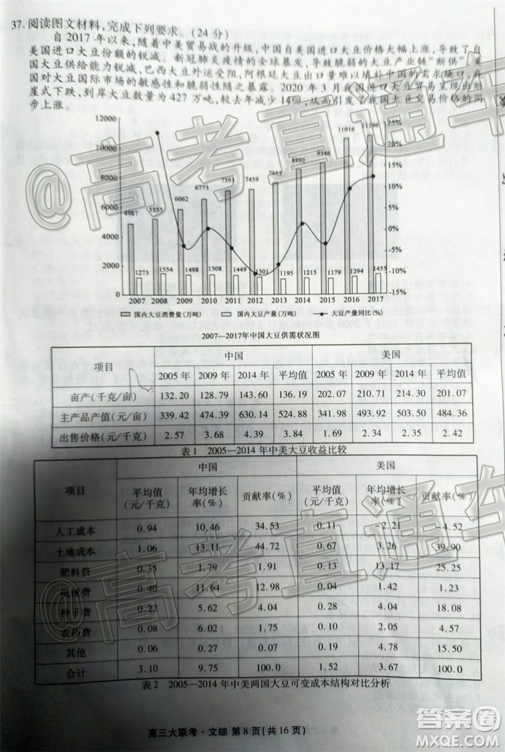 2021屆天府名校12月高三診斷性考試文科綜合試題及答案