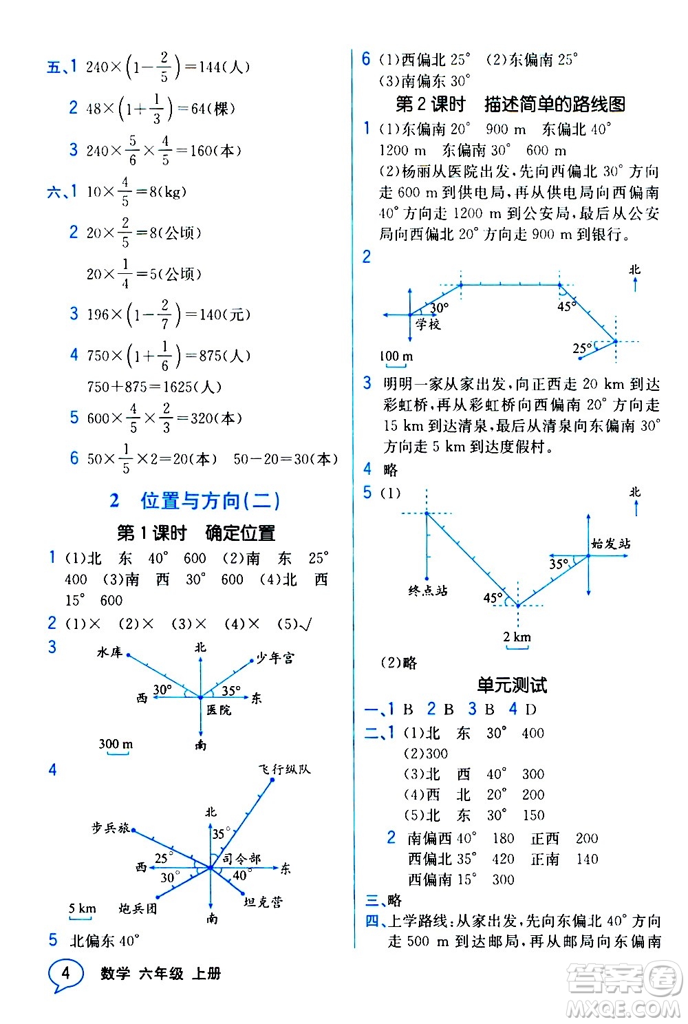 人民教育出版社2020教材解讀數(shù)學(xué)六年級(jí)上冊(cè)人教版答案