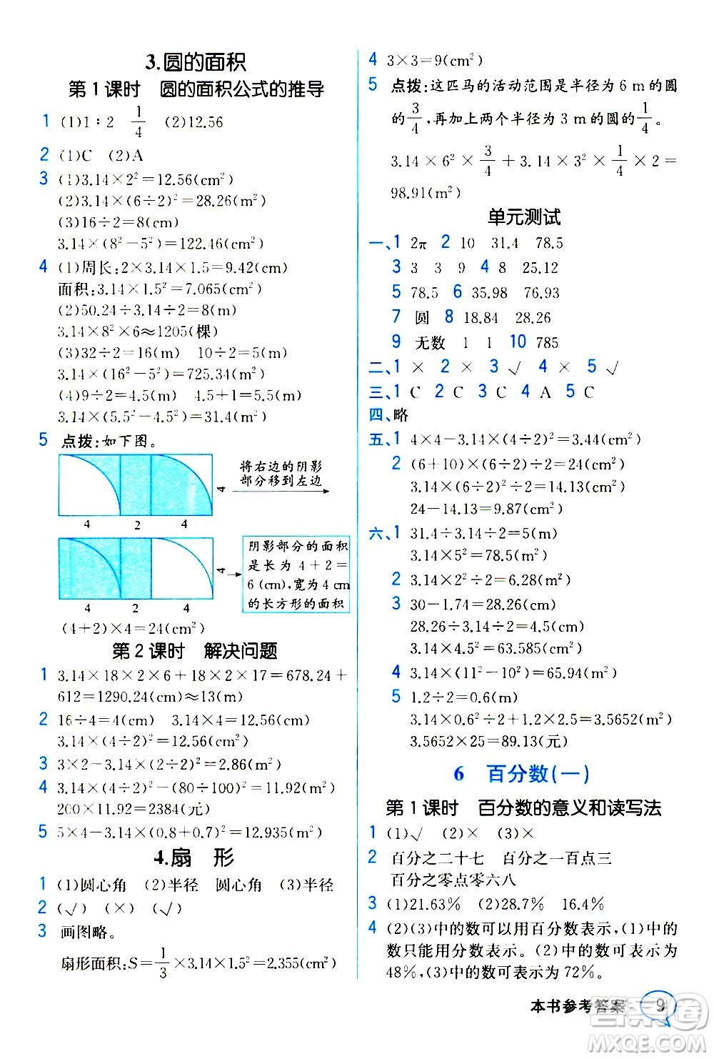 人民教育出版社2020教材解讀數(shù)學(xué)六年級(jí)上冊(cè)人教版答案