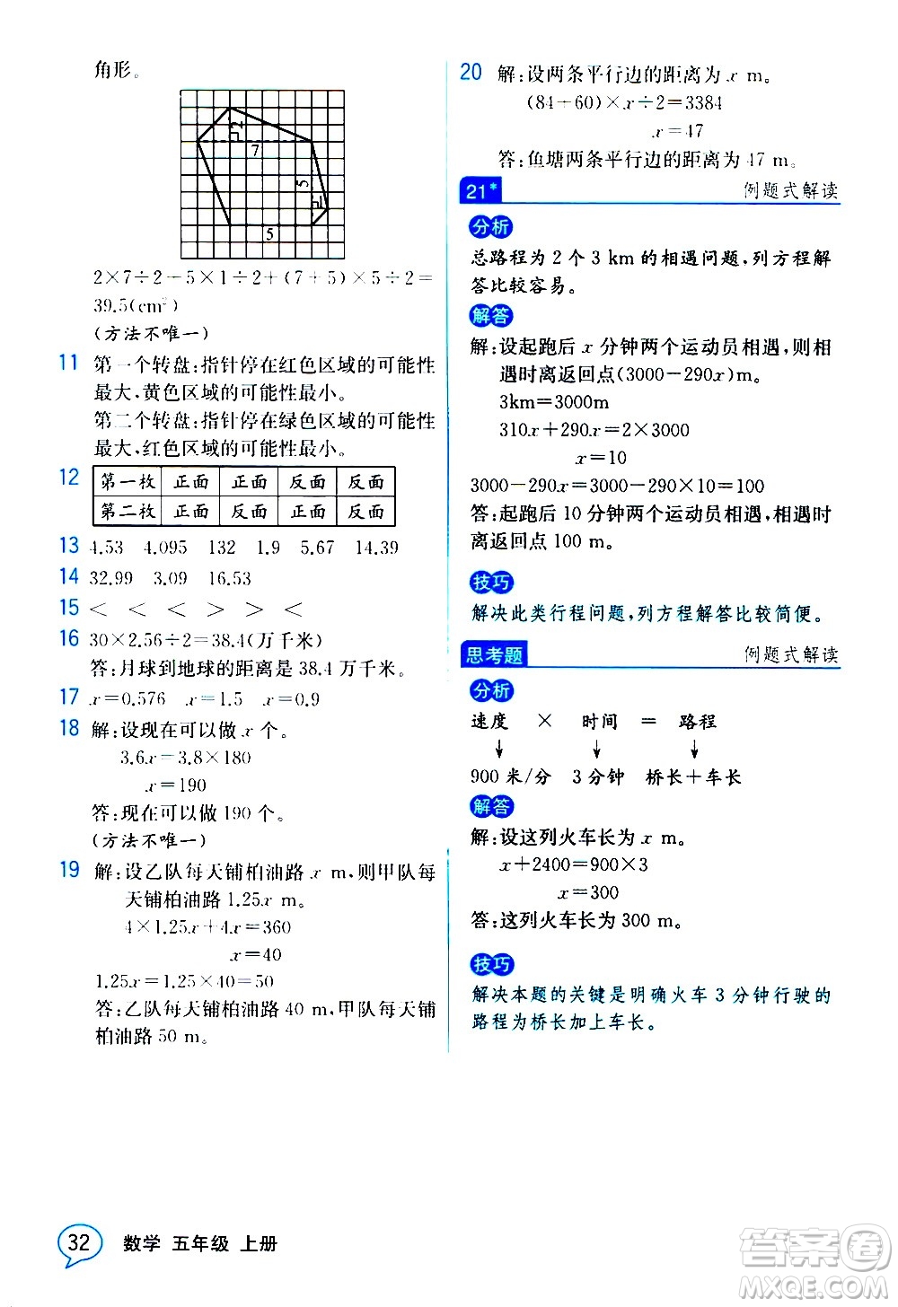 人民教育出版社2020教材解讀數(shù)學(xué)五年級(jí)上冊(cè)人教版答案