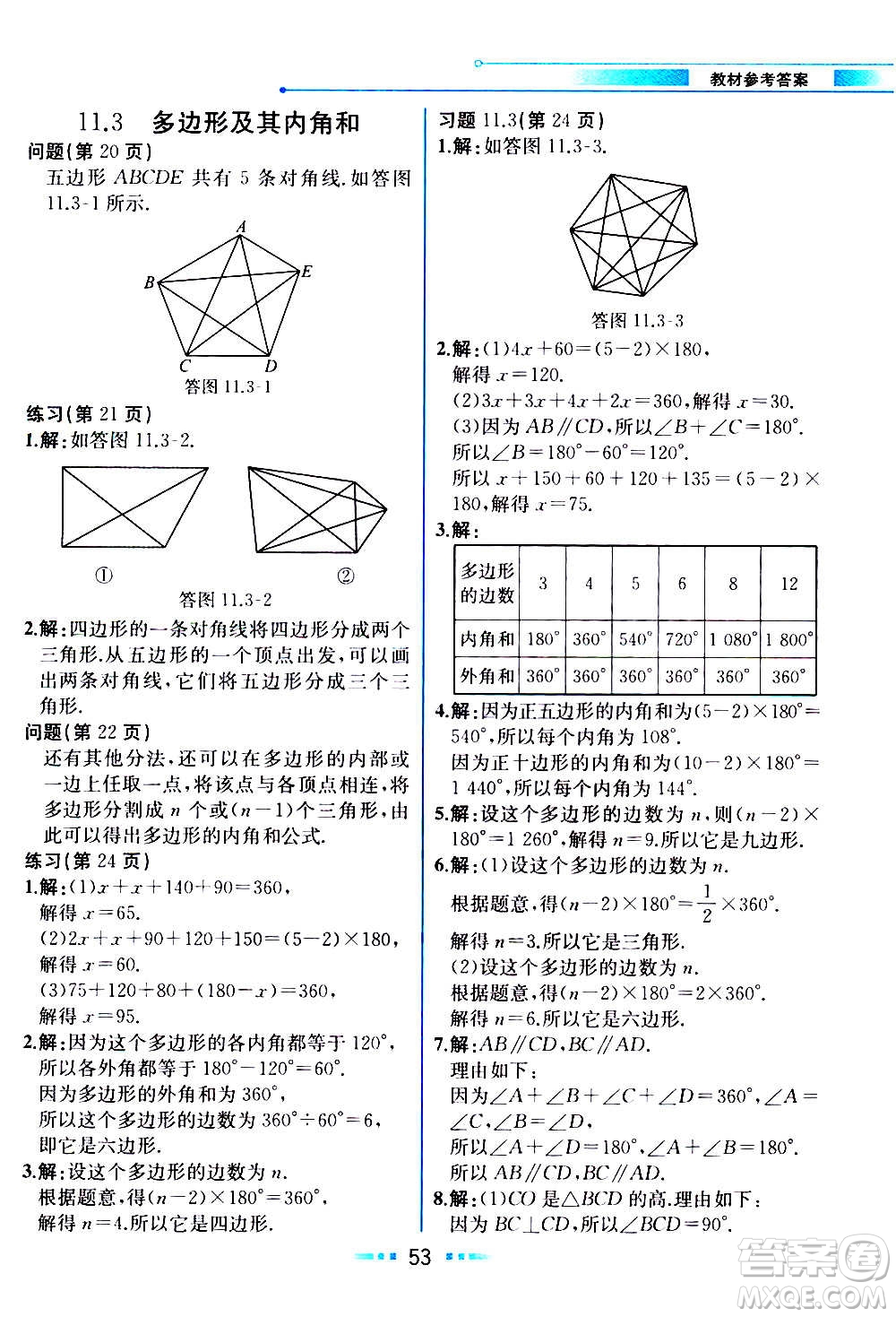 人民教育出版社2020教材解讀數(shù)學(xué)八年級(jí)上冊(cè)人教版答案